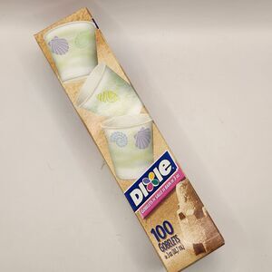 Dixie 3 oz Paper Bath Cups 2003  Sea Shells Discontinued New In Box 100 Sealed